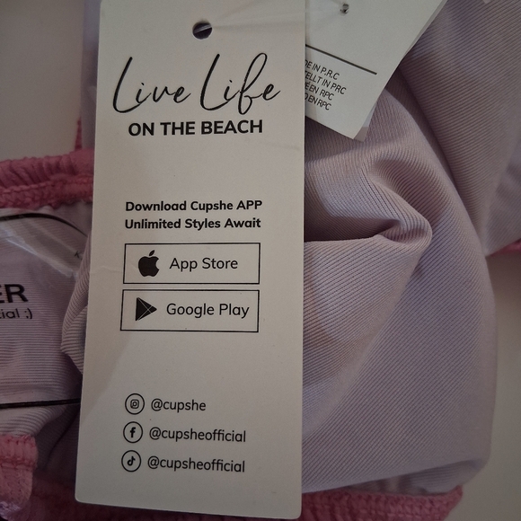 Cupshe Cyclamen V- Wire Bikini Top And Midrise Bottoms In Size Small NWT FullSet - Picture 11 of 12